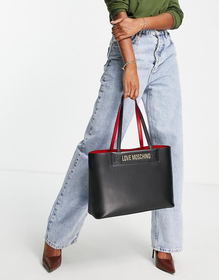 Love Moschino Logo Tote Bag In Black