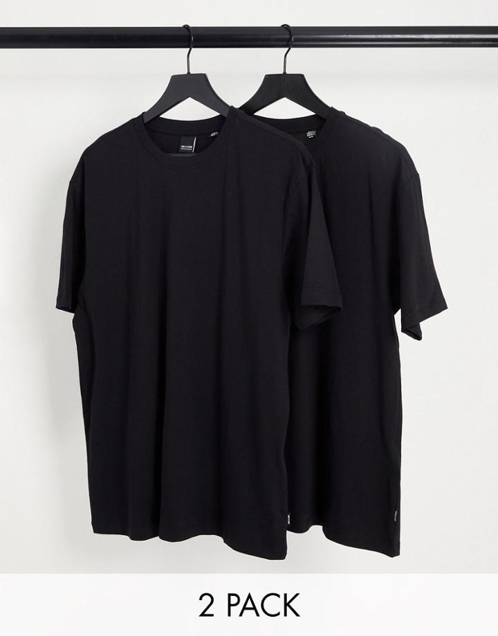 Only & Sons 2 Pack Relaxed T-shirt In Black