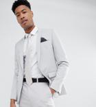 Asos Design Tall Skinny Suit Jacket In Putty Grey - Gray