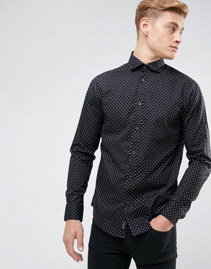 Armani Jeans All Over Small Logo Print Shirt Black - Black