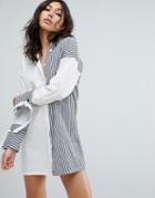 Boohoo Mix Stripe Shirt Dress - Multi