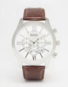 Hugo Boss Chronograph Brown Leather Strap Watch 1513195 - Brown