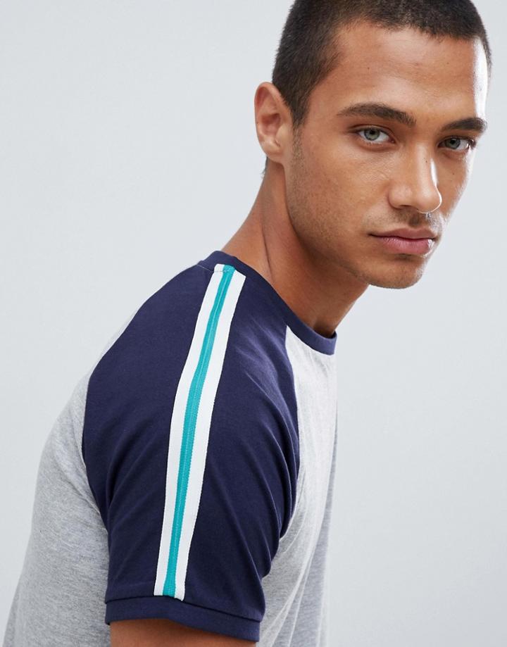 Threadbare Side Stripe T-shirt - Gray