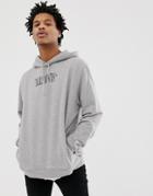 Allsaints Hoodie In Gray Marl With Logo Print - Gray