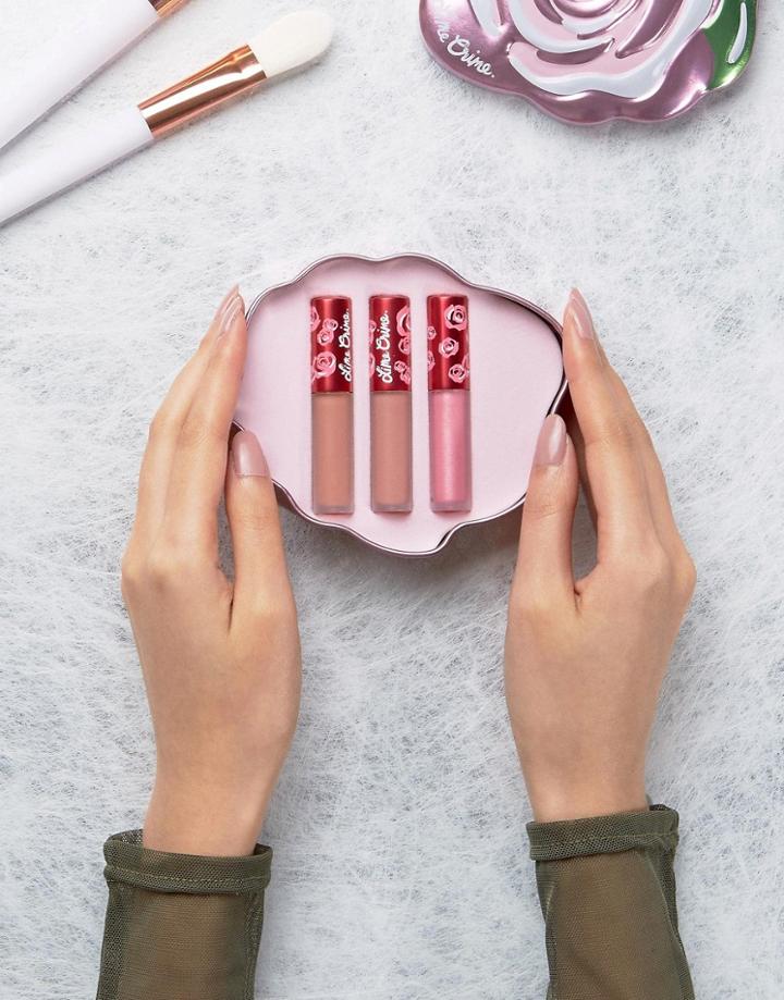 Lime Crime Velve-tin Liquid Lipstick Pink Rose Trio - Pink
