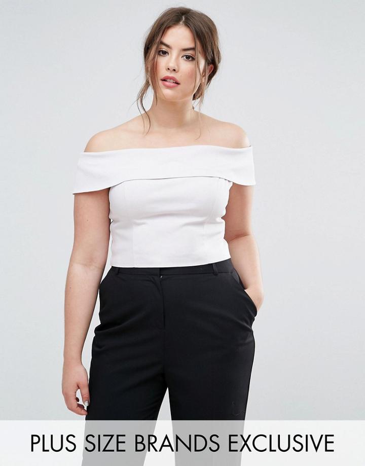 Coast Plus Viera Off Shoulder Structured Top - Silver