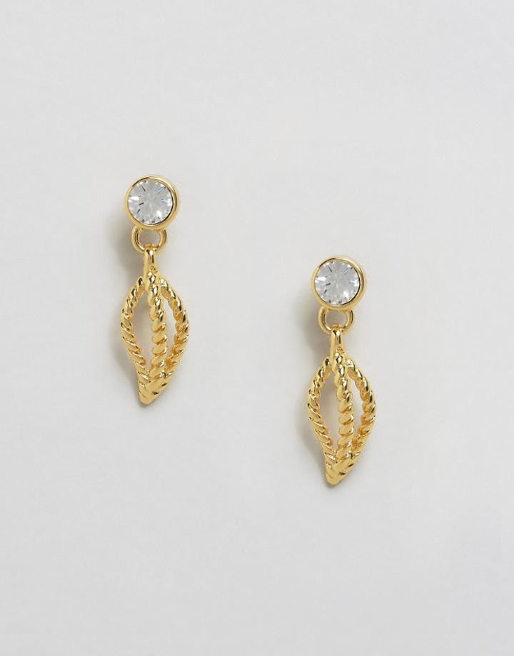 Ted Baker Rope Leaf Drop Earrings - Gold