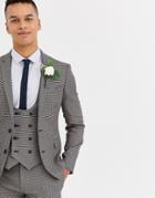 Asos Design Wedding Super Skinny Suit Jacket In Micro Texture In Tan
