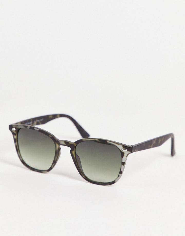 Aj Morgan Square Lens Sunglasses In Tort-gray