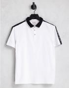 Guess Slim Fit Polo Shirt In White With Taping Logo
