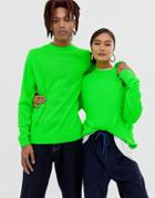 Collusion Unisex Neon Crew Neck Sweater - Green