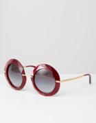 Dolce & Gabanna Oversized Round Sunglasses In Red - Red