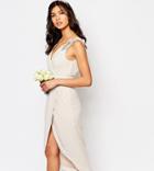 Tfnc Wedding Wrap Embellished Midi Dress - Gray