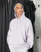 Asos Design Super Oversized Hoodie In Washed Lilac-purple