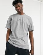 Nike Revival Tech Fleece T-shirt In Gray Heather-black