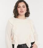 In The Style Plus Exclusive Ruffle Detail Top In Cream-white