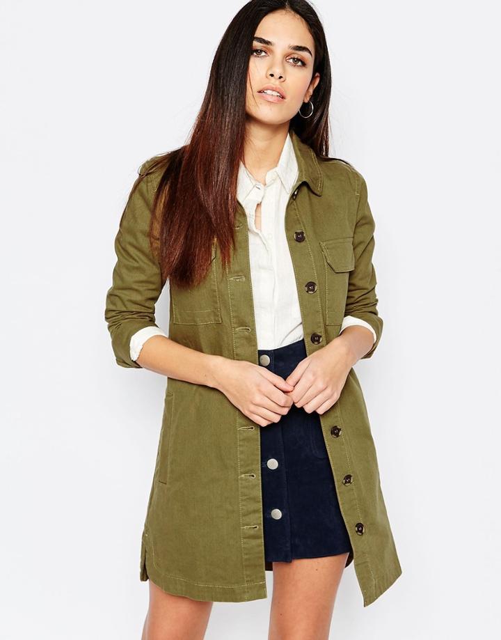 Warehouse Denim Lab Coat - Khaki