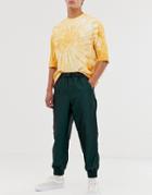 Asos Design Tapered Tech Sweatpants With Utility Belt In Green - Green