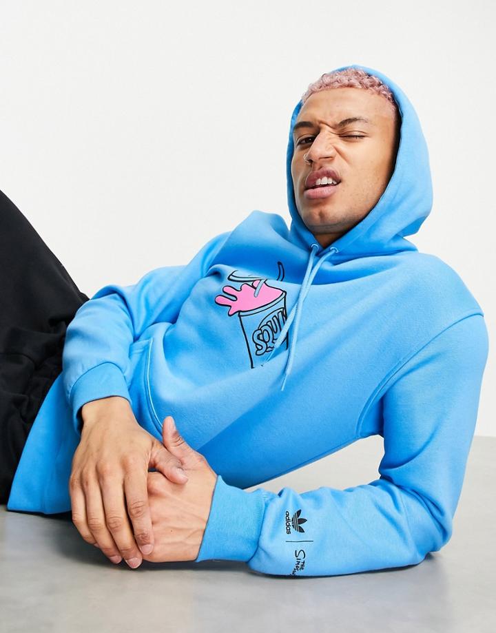 Adidas Originals X Simpsons Squishee Hoodie In Blue-blues