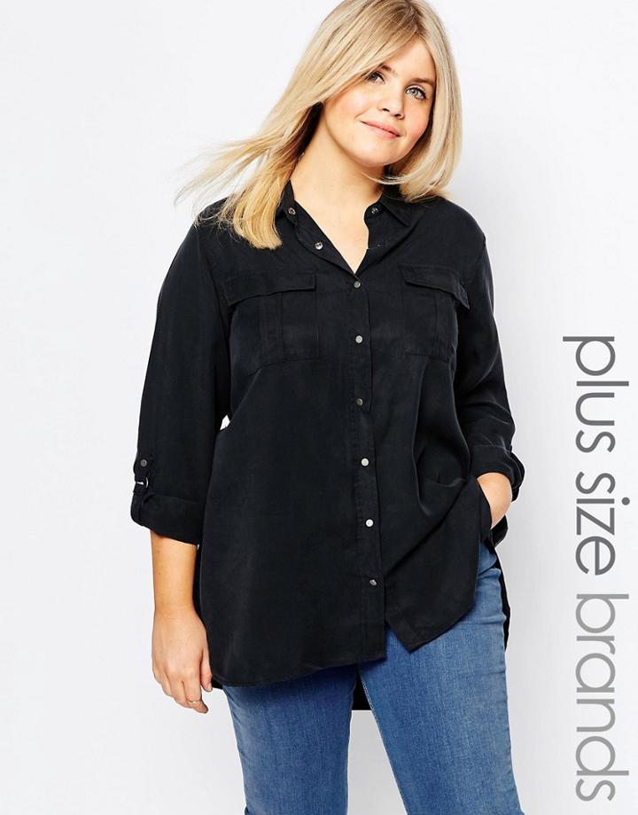 New Look Plus Utility Shirt - Navy