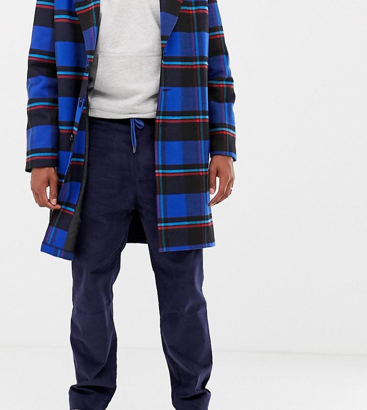 Collusion Straight Fit Cord Pants In Navy - Navy