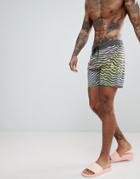 Volcom Mag Vines Board Shorts In Zebra Print - Black