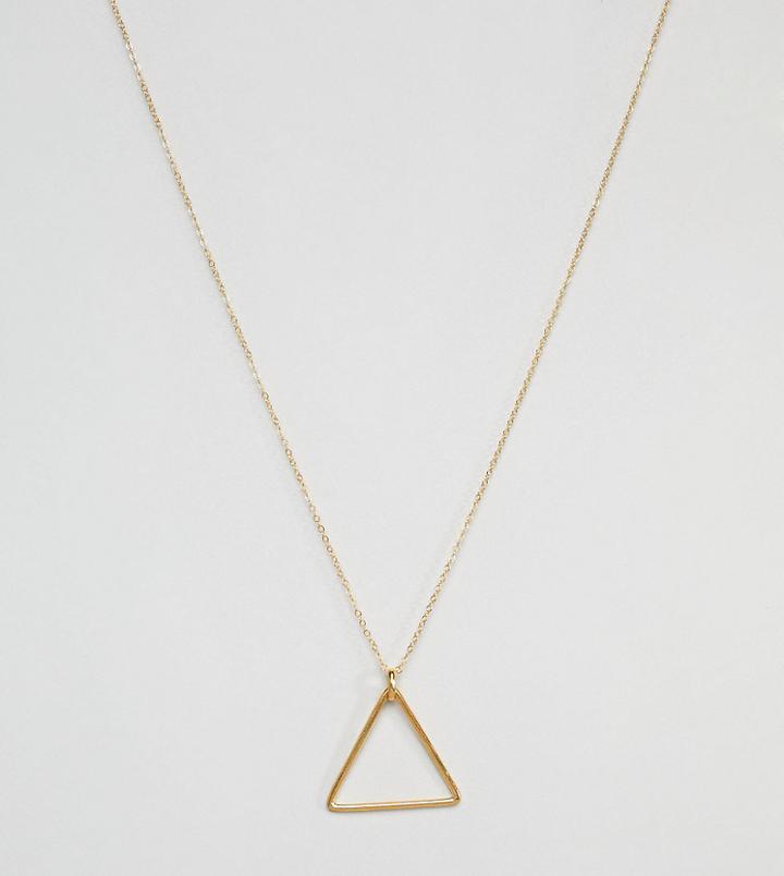 Ottoman Hands Gold Plated Triangle Necklace - Gold