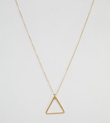 Ottoman Hands Gold Plated Triangle Necklace - Gold