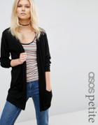 Asos Petite Cardigan In Fine Knit - Black