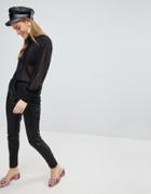 New Look Sequin Pants - Black