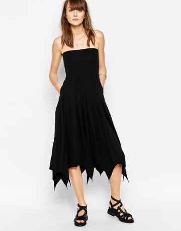 The Furies Parasol Bandeau Dress - Jet Black