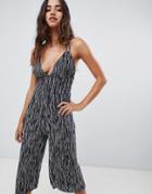 Club L Striped Culottes Jumpsuits - Pink