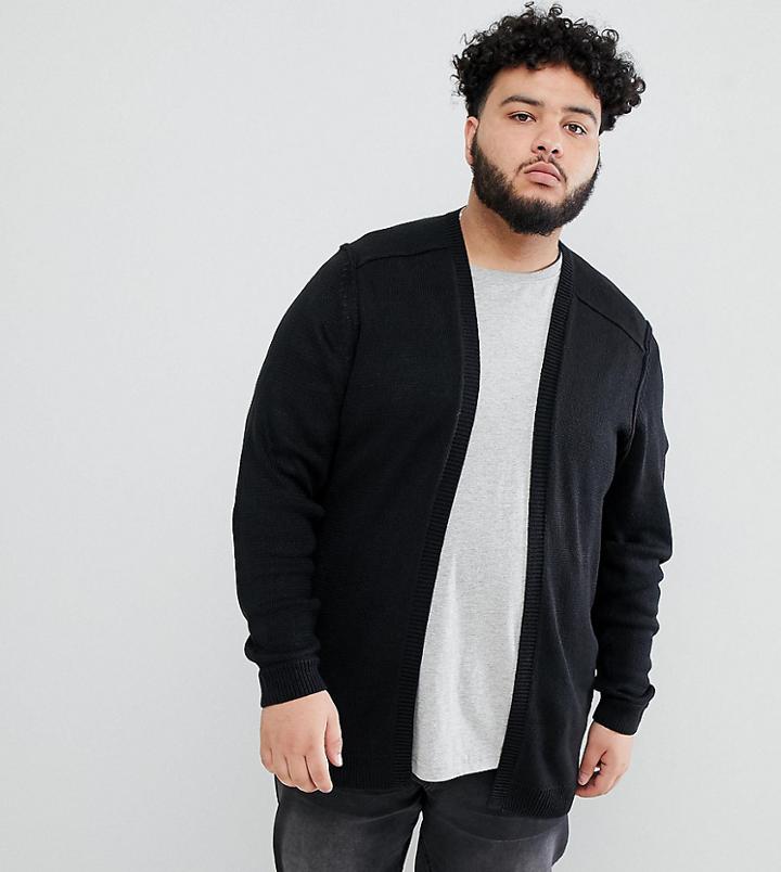 Only & Sons Open Drape Cardigan - Black
