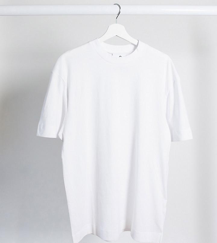 Collusion Unisex Cotton T-shirt In White - White