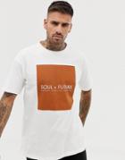 Pull & Bear Join Life T-shirt With Square Print In White - White