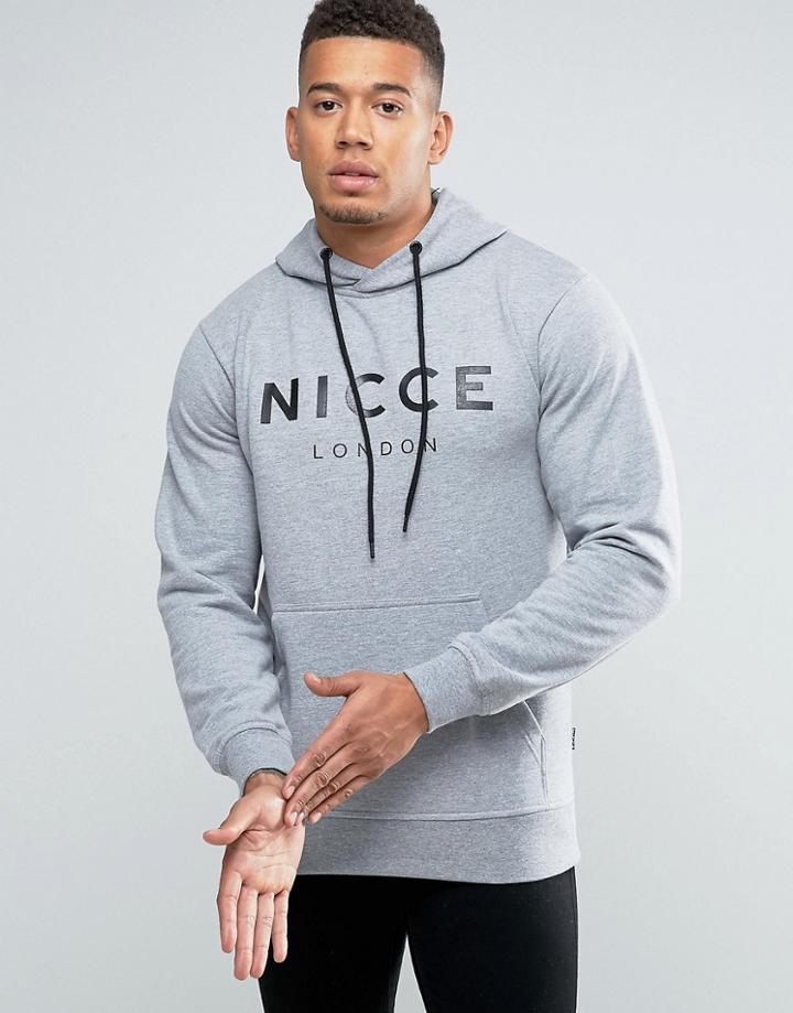 Nicce London Hoodie Large Logo - Gray