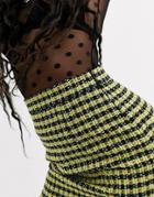 Asos Design Neon Boucle Suit Skirt-multi