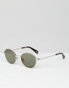 G-star Round Tuscon Sunglasses In Matte Silver - Silver