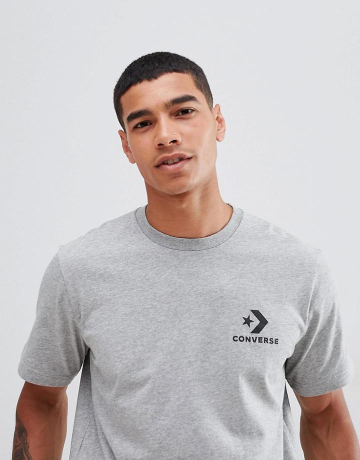 Converse Left Chest Star Chevron T-shirt In Gray