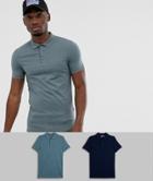 Asos Design 2 Pack Muscle Fit Polo Save-multi