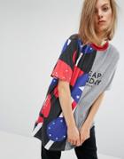 Cheap Monday Cut And Shut Logo T-shirt - Gray