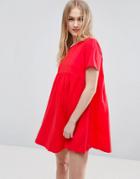 Asos Ultimate Smock Dress - Red