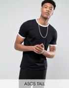 Asos Tall T-shirt With Contrast Ringer - Black