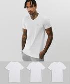 Diesel V-neck T-shirt 3 Pack In White - White