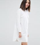 Asos Petite Cotton Mini Shirt Dress - White