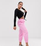 Collusion Petite Cuffed Cargo Pants - Pink
