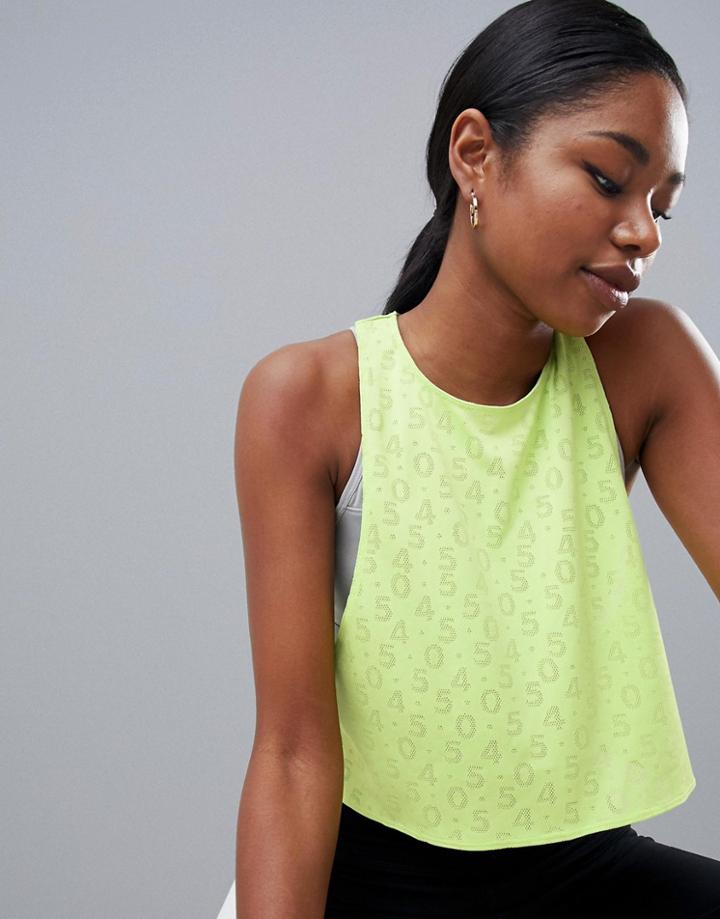 Asos 4505 Crop Tank With 4505 Jacquard - Green