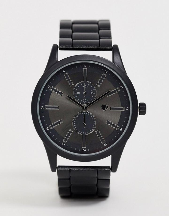 Spirit Design Mens Chronograph Watch In Black