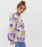 Asos Design Petite Over The Head Jacket In Marble Print-multi