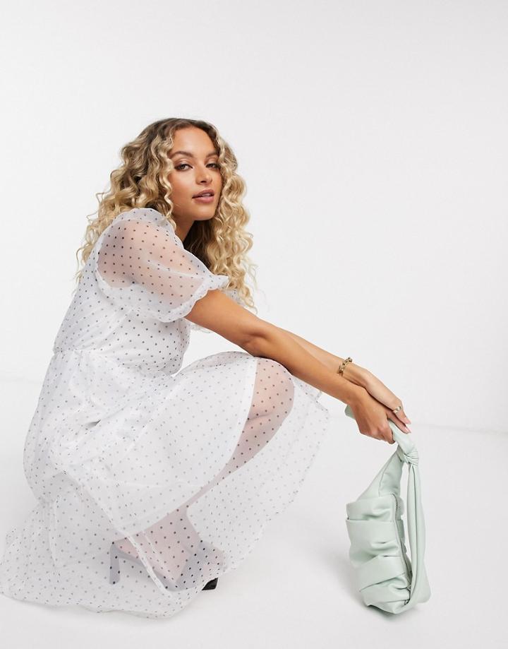 Vila Tiered Smock Dress In White